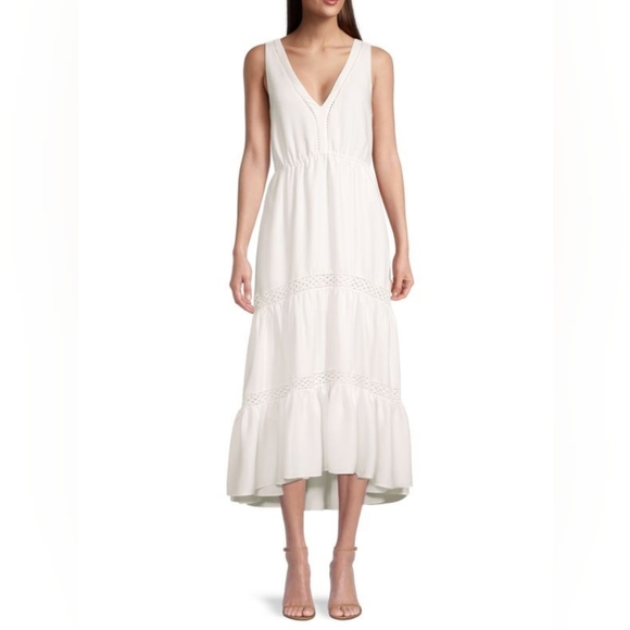 NWT$458 Kobi Halperin Claudette Tiered Sleeveless Midi Dress Size Large - Picture 16 of 16